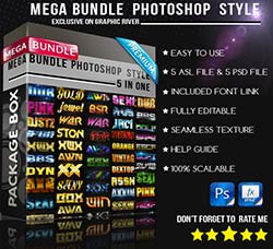 PS图层样式－54个金属样式合集包：Mega Bundle Photoshop Style v2